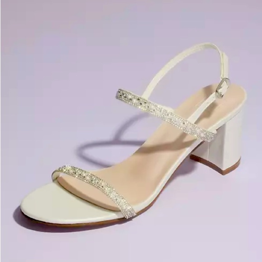 NWT White Embellished Bridal Heels